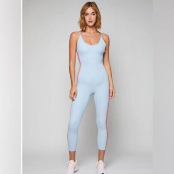 NWat FourLaps Women’s Elevate Cerulean Blue Workout Jumpsuit One Piece Gym - XL - Picture 1 of 12